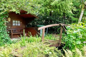 Gartenhaus und Teich