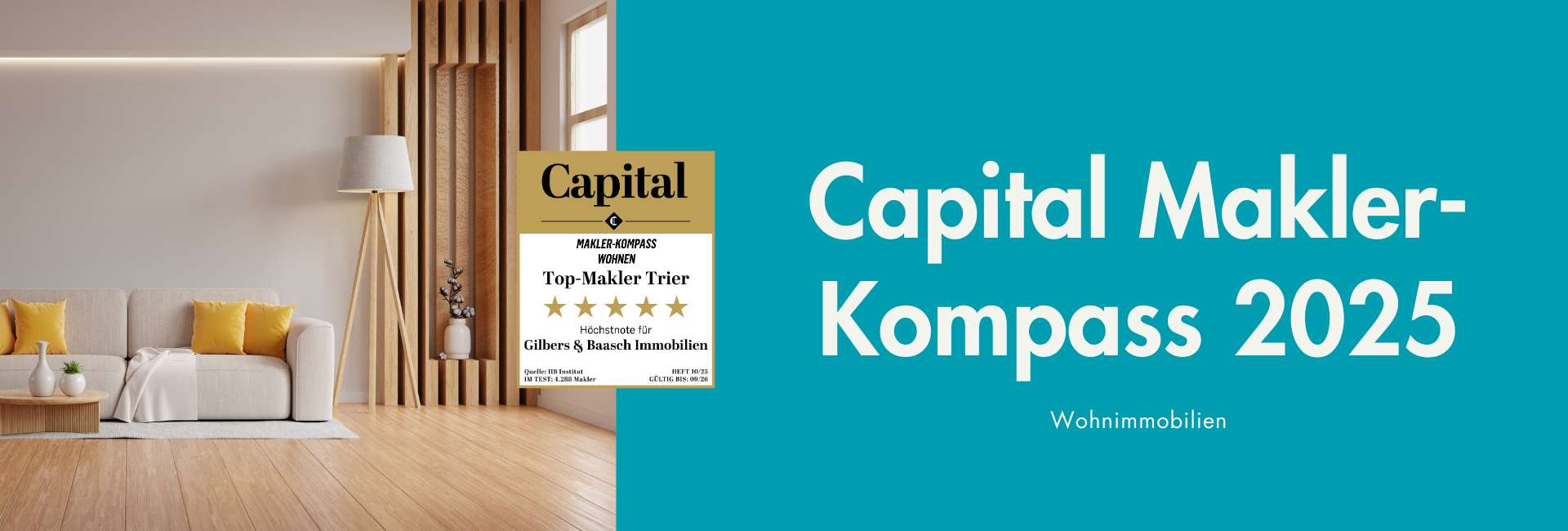 Gilbers & Baasch erneut ausgezeichnet: 5 Sterne im Capital-Maklerkompass 2025