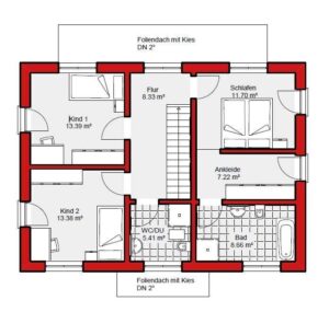 Grundrissbeispiel Obergeschoss (ED141)