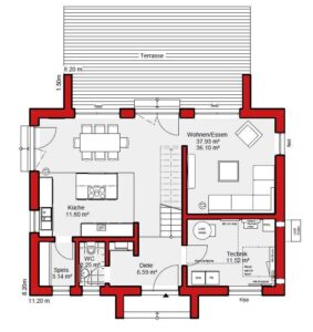 Grundrissbeispiel Erdgeschoss (ED141)