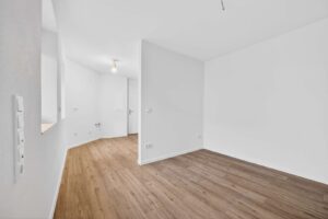 Blick in Richtung Schlafbereich und Küche