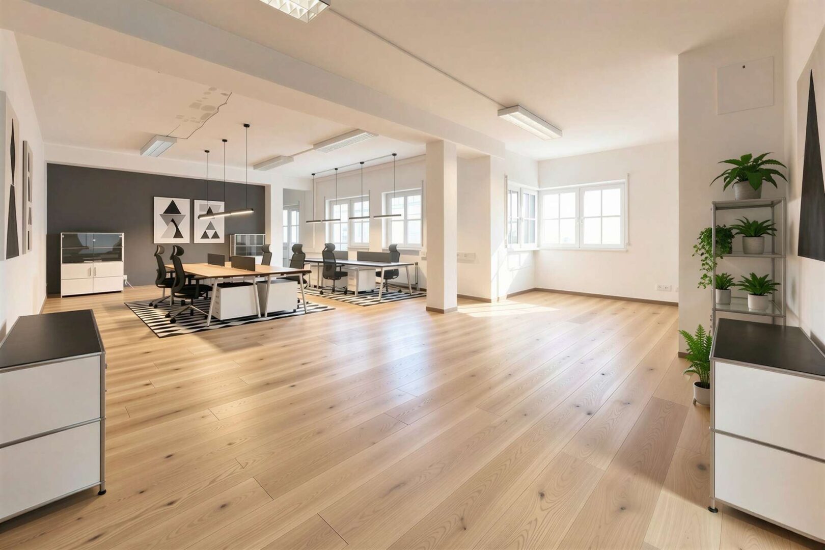 großzügige Bürofläche (KI-Visualisierung)