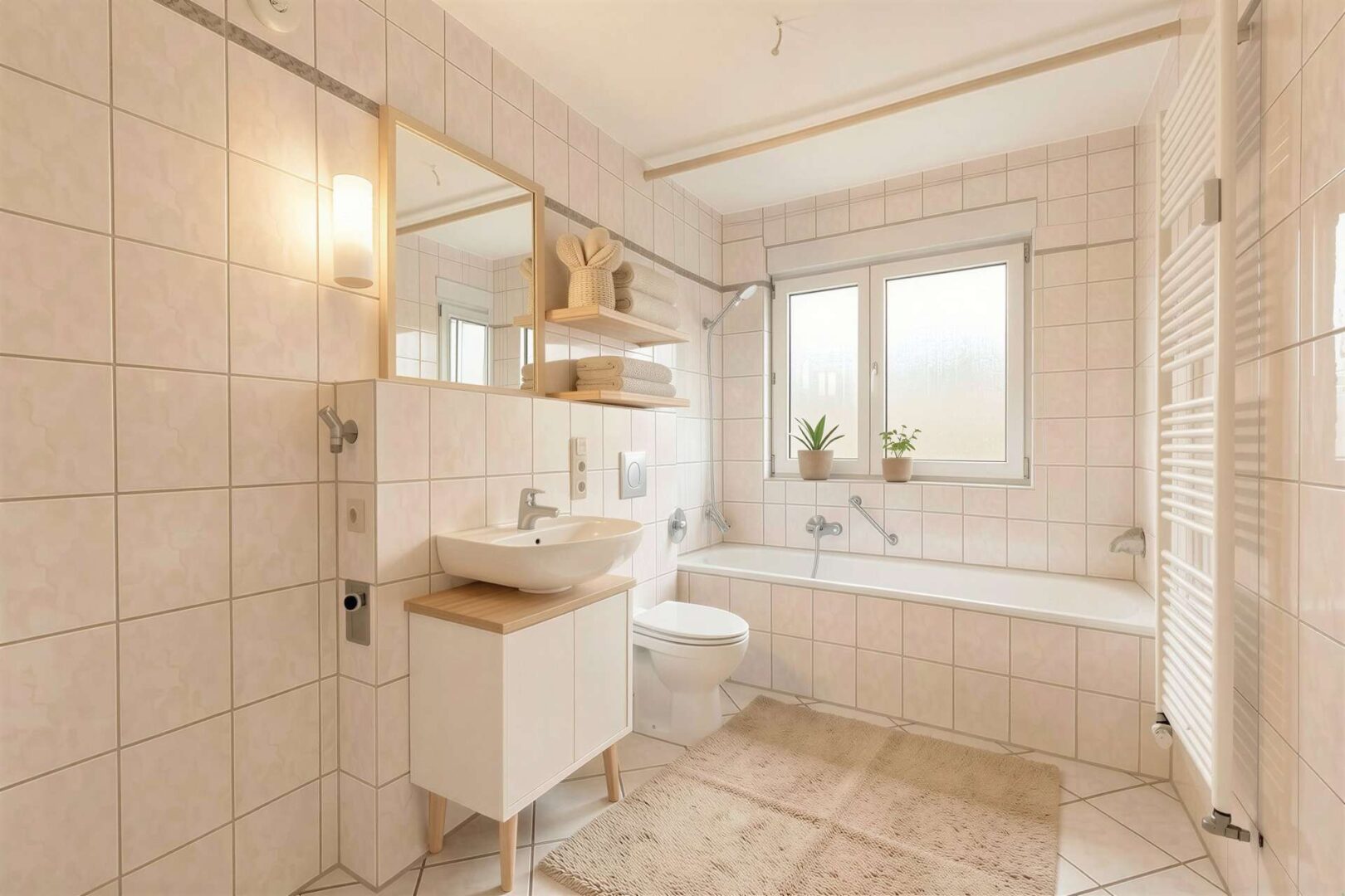 Tageslichtbad mit Wanne - (KI generiert)