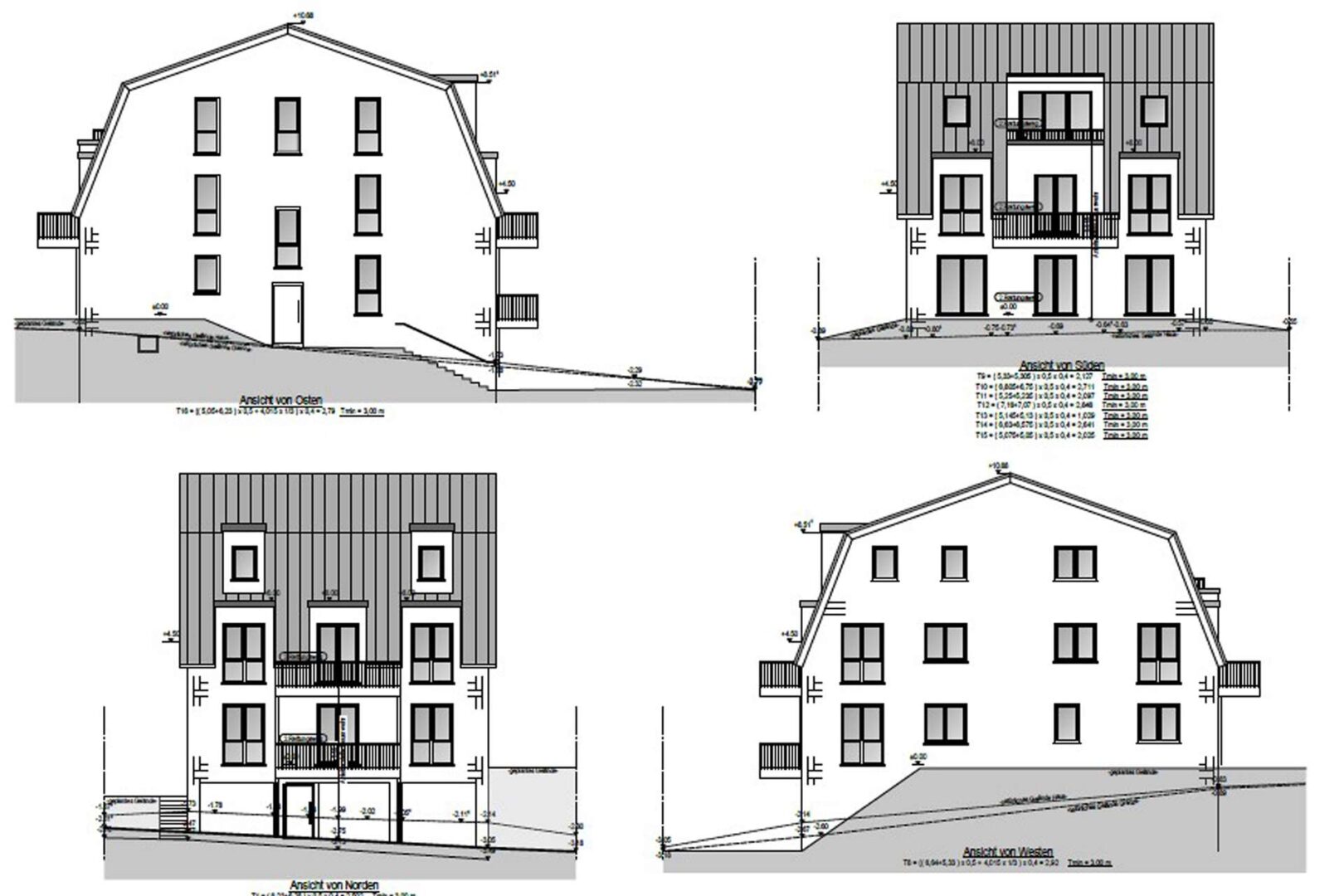 Ansichten Bauvorhaben MFH-5 Einheiten
