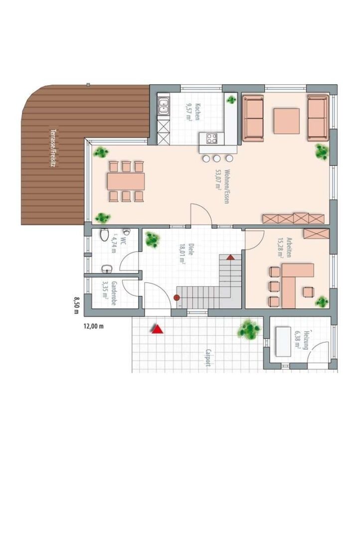 Grundriss EG, Gestaltungsbeispiel