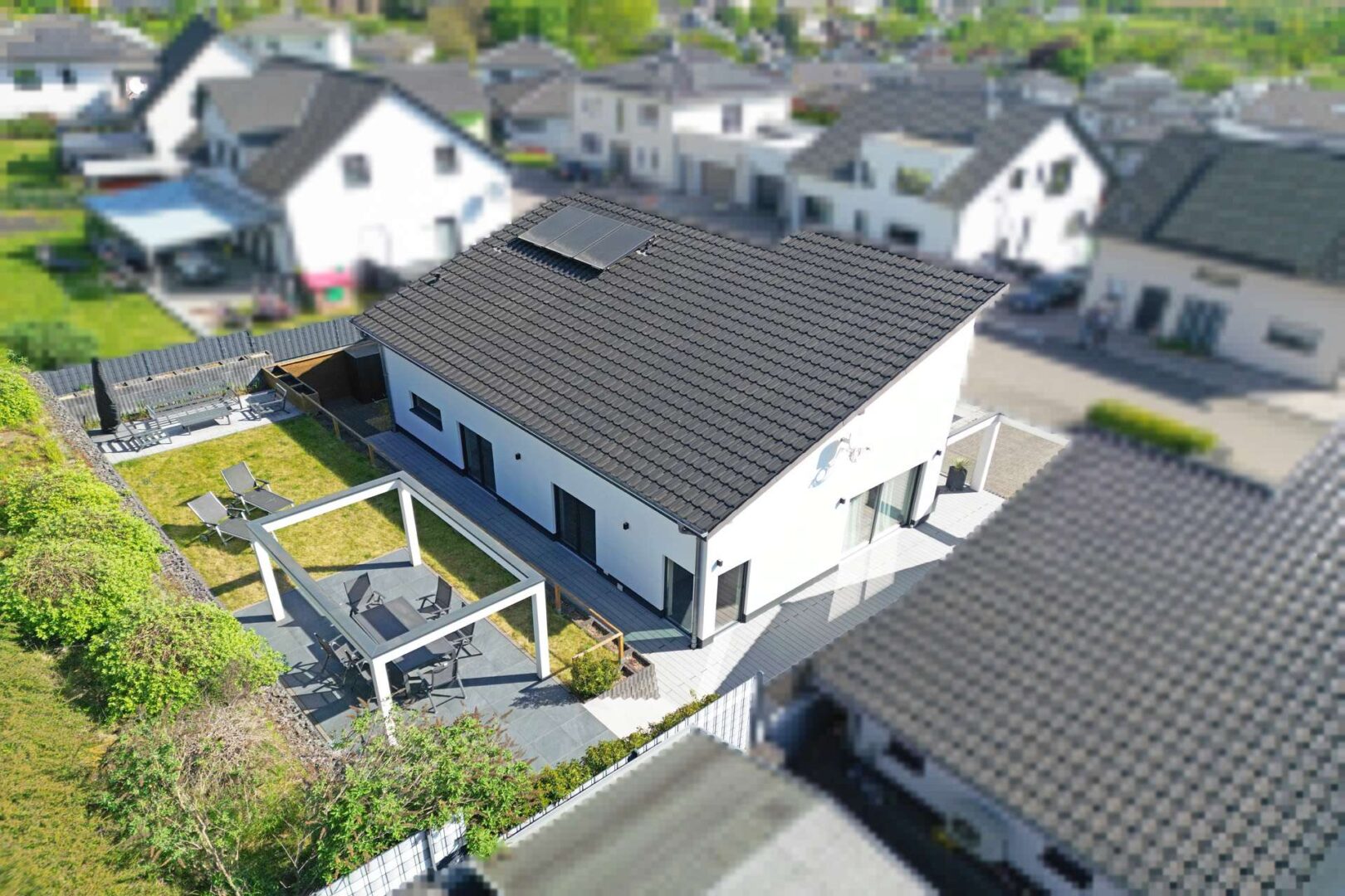 Vogelperspektive vom Haus