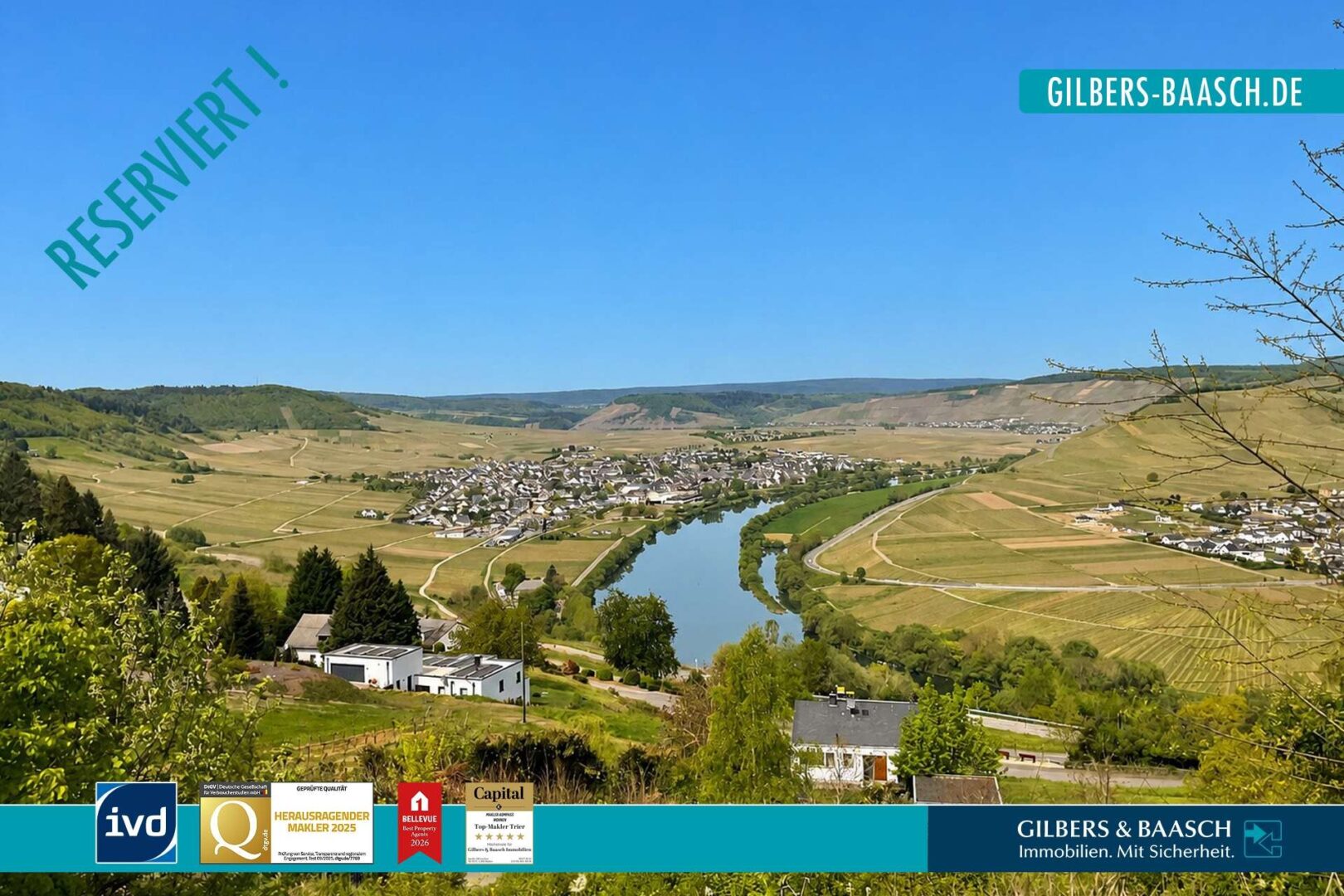 Panoramablick vom Grundstück ins Moseltal