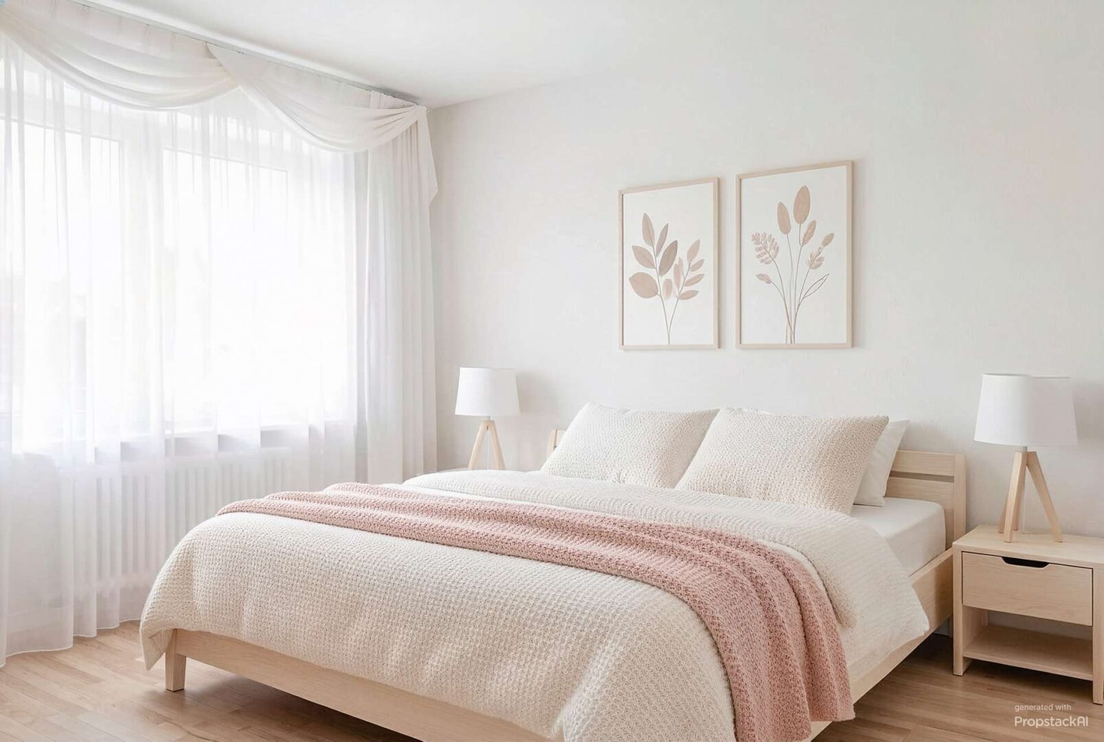 Schlafzimmer im Obergeschoss (KI-Einrichtungsbeispiel)