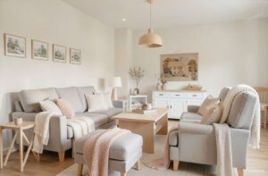 Wohnzimmer im Erdgeschoss (KI-Einrichtungsbeispiel)