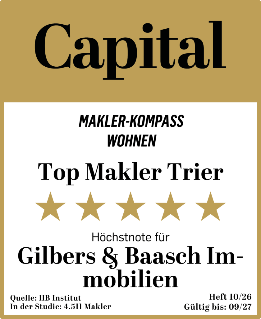 Siegel 2026 Maklerkompass Wohnen 5 Sterne Gilbers & Baasch